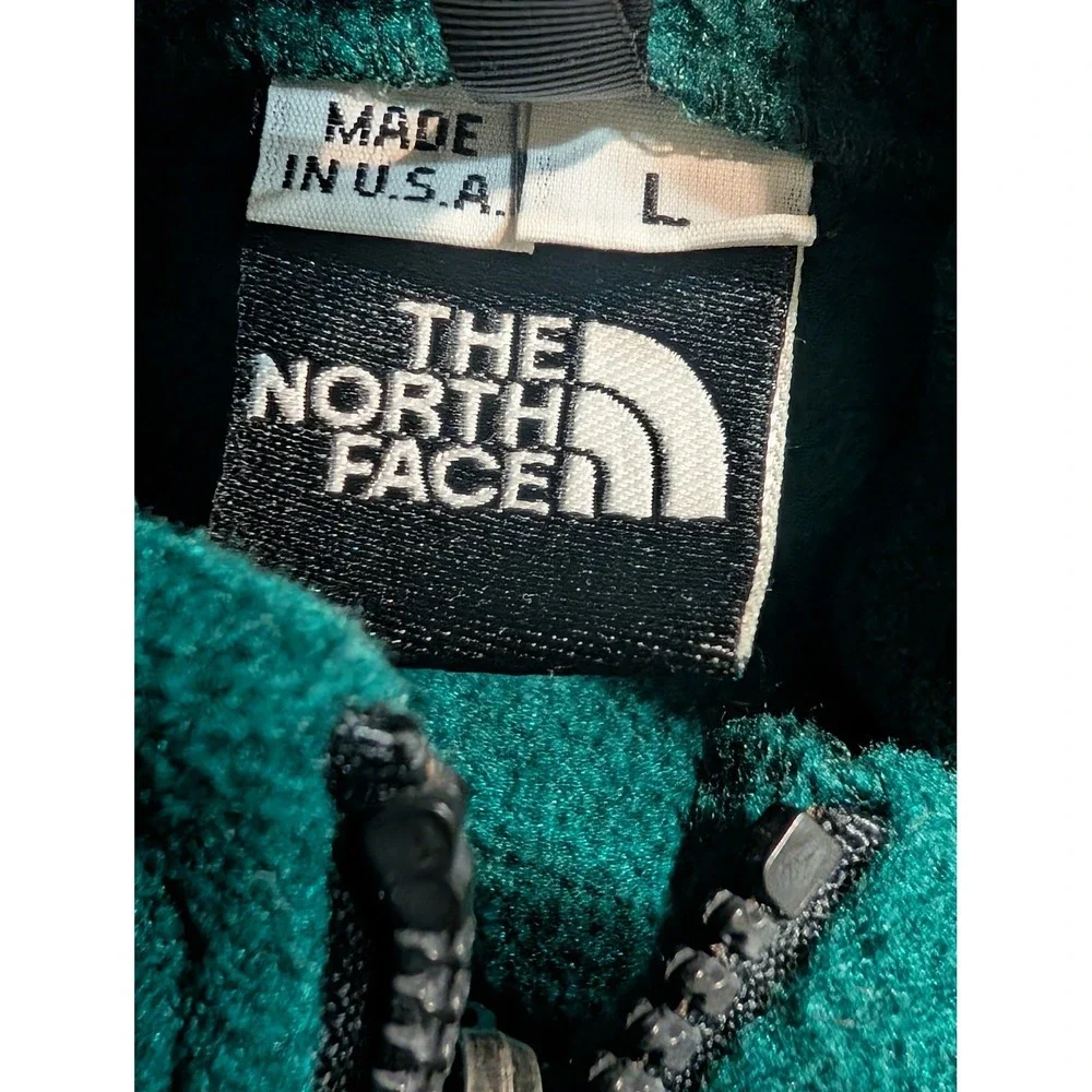 The North Face Vintage Made in USA Full Zip Fleece Jacket Green Mens Large READ
